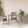 Poly Rattan Garden Table 90x90x75 with Tempered Glass - Grey, H6C5