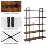 5-Tier Industrial Bookshelf Vintage Bookcase Wooden ladder shelf plant stand