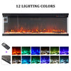 60/70/80in Panoramic Media Wall Insert Electric Fire 3 Side Full Glass Fireplace