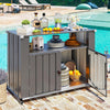 Outdoor Metal Storage Cabinet with Wheels, Tool Chest Garage Cupboard with Doors