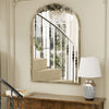 Traditional Arched Wall Mirror Gold Baroque Inspired Carved Framed Vanity Mirror