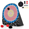 Portable Dartboard Soccer Target Dartboard Giant Kick & Throw Dart Games-Black