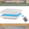 Square Coffee Table White High Gloss Wooden Centre Tea Table with LED RGB Lights