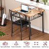 3-Piece Dining Table Set Metal Frame Square Kitchen Table with 2 Chairs