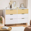 6 Drawer Wooden Bedroom Chest Cabinet Table Modern Wide Storage Cupboard Closet