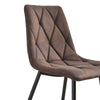 Set of 2 Faux Leather/Suede Dining Chairs Metal Legs Reception Restaurant Chair