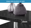 Wooden Coffee Table With Storage High Gloss Sofa End Table LED Light Living Room