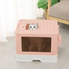 Large Self-Cleaning Hooded Cat Litter Box Enclosed Kitten Toilet Box Potty Tray