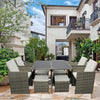 Garden Furniture Outdoor Patio Rattan Set Brown Grey Black Table 9-Piece Havana