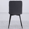 Set of 4 Grey Velvet Dining Chairs Modern Kitchen Chair Padded Seat Metal Legs