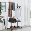Rolling Clothes Garment Rack Double Pole Hanging Rail On Wheels w/ Shelf