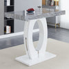 Halo High Gloss Bar Table In White And Melange Marble Effect