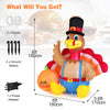 180 cm Thanksgiving Inflatable Turkey Fall Harvest Decoration for Lawn w/LED Lit