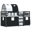 Bunk Bed with Curtains White and Black 90 x 200 Solid Z6E3