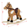 Kids Plush Rocking Horse with Softly Padded Riding Saddle Moving Mouth Sounds