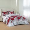 3 Piece Florals Bedspread Quilte Set Throw Rugs Bedding Pillowcases Double Size