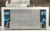 Cabinet Cupboard 164cm I Sideboard TV Unit I High Gloss Grey Doors I Free LED