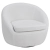 Teddy Velvet Swivel Accent Chair Tub Armchair Barrel Chair with Metal Ring White