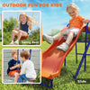 4 in 1 Garden Swing Set with Double Swings, Glider, Slide, Ladder for Outdoors