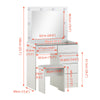 White Dressing Table with LED Lights Mirror 5 Drawers Stool Cabinet Make up Desk