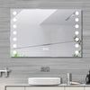 Bathroom Mirror LED Illuminated Clock Anti-Fog Modern Wall Mounted Rectangular
