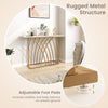120cm Gold Console Table Modern Entryway Table W/Faux Marble Tabletop