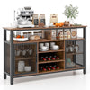 Wine Bar Cabinet 140cm Industrial kitchen Buffet Sideboard with storage