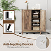 Freestanding Wooden Shoe Rack with Adjustable Shelves-Old Oak