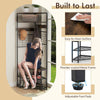 Clothes Rack Entryway Shoes Shelf Organizer Corner Hall Tree-Coffee