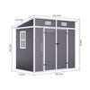 6 x 4 ft Plastic Shed Outdoor Garden Tools Storage House Double Doors，Window