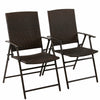 Rattan Patio Dining Chairs Outdoor Wicker Sling Chairs Patio Dining Chairs 2Pcs