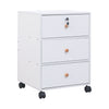 Mobile 3 Drawers Filing Cabinets Printer Stand Pedestal Lockable Bedside Table