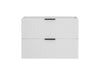 Bathroom Vanity Unit 800mm Ribbed Textured White Modern Wall Hung Floating Adel