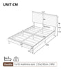 4ft6 Double Bed Frame Upholstered Platform Bed with Adjustable Headboard Beige