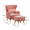 Chesterfield High Back Chair Winged Armchair Queen Anne Leisure Sofa w/Footstool