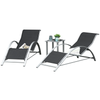 3pc Garden Furniture Table Set Sun Lounger Seats Zero Gravity Reclining