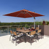 3M Patio Offset Umbrella Cantilever Parasol w/Cross Base Tilting Market Parasol