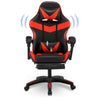 Massage Gaming Chair Leather Racing Office Executive Recliner with Leg Rest Red