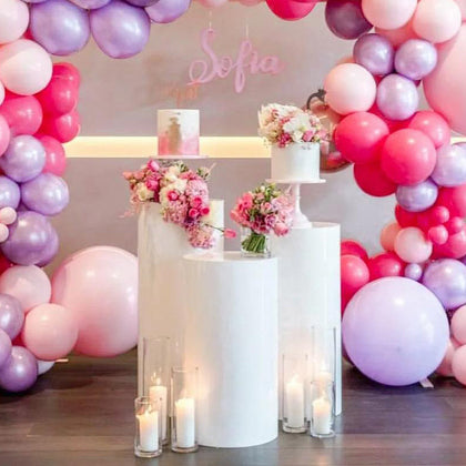 3PCS Metal Plinth Cylinder Dessert Pedestal Wedding Cake Flower Display Stand UK