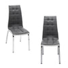 Set of 4 High Back Leather Kitchen Chair Dining Chairs Metal Leg Home Restaurant