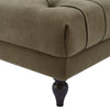 Dusk Hebden Olive Green Matte Velvet Ottoman Pouffe RRP £159