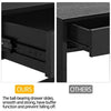 Black Console Table Narrow Wooden Hallway Table with Drawer 2 Storage Shelves