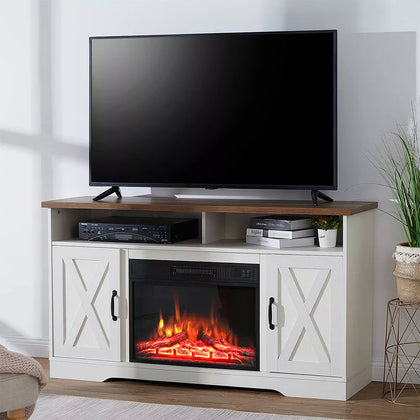 Large Fireplace TV Stand for TVs up to 73 Inches With Electric Fireplace Insert