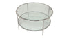 Rounded Double Glass Coffee Table with Steel Legs 43 x 80 cm
