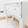 Dressing Table Entrance WHITE GLASS Table Mirrored Vanity Table Console Desk UK
