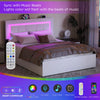 4FT6 STORAGE UPHOLSTERED BED FRAME DOUBLE WITH USB PORT & LED LIGHT,4 DRAWER NEW