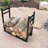 Black Metal Wood Log Storage Rack Stand Fireplace Firewood Holder Indoor Heater
