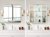 LED Bathroom Cabinet Mirror Wall Mounted 3 Doors Storage Cupboard Glass Shelf
