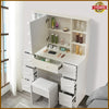 Dressing Table Stool Set With 7 Drawers Mirror Makeup Desk Vanity Table Bedroom