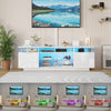 1.6M High Gloss TV Stand Cabinet Entertainment with TV Mount Bracket &LED Lights